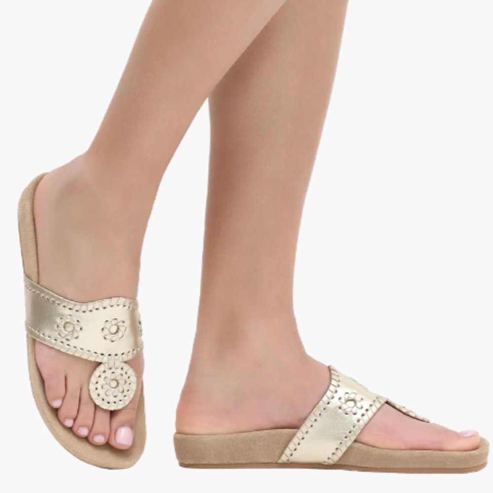 Jack Rogers Comfort Sandals in Platinum - size 8.5